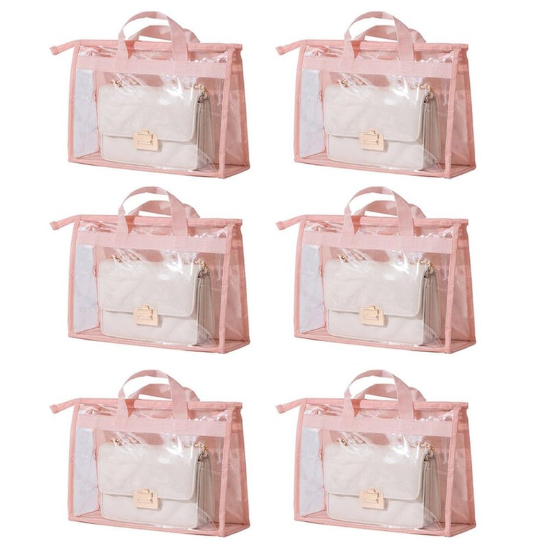 YEWIN Dust Bags for Handbags - Handbag Storage Organizer Dust Bags for Moisture Proof Dust Cover with Zipper and Handle(Pink-XXL) - Image 1