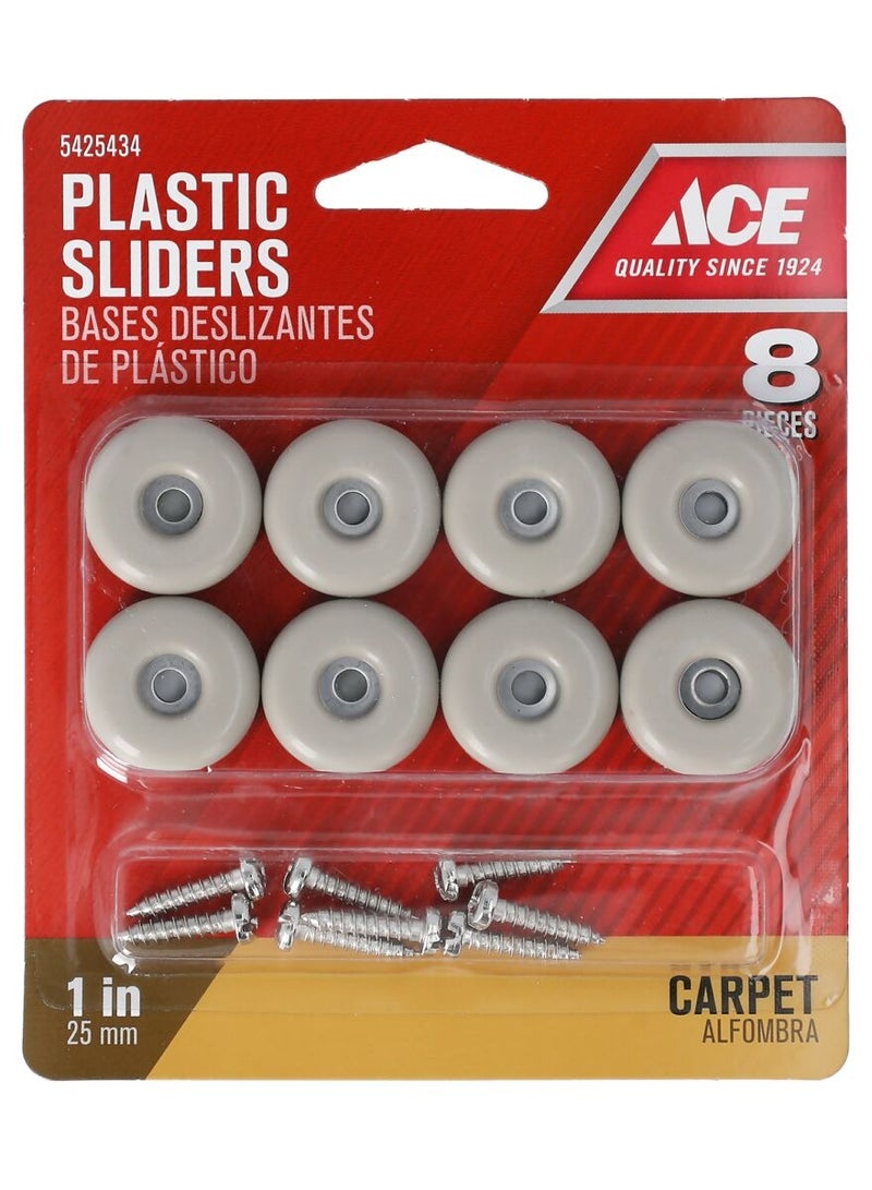 ACE Glides 1" 8Pc Round Ace