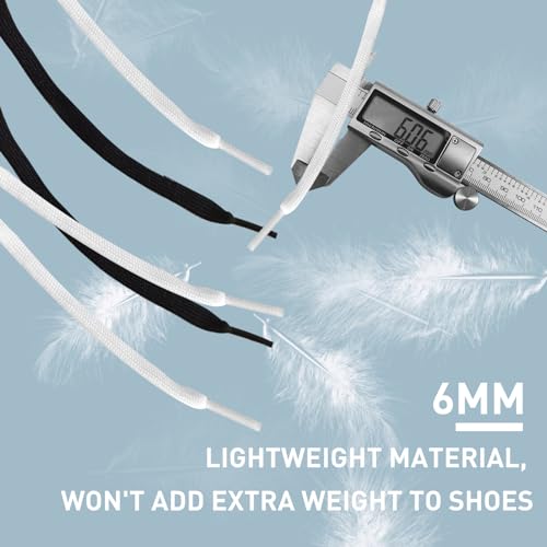 UamGlsob 1/4'' Thin Shoe Laces for On Cloud Sneakers, 6mm Shoelaces Replacement Strings for Athletic Running Sports Tennis Shoes (Black, 47"/120cm) - Image 3