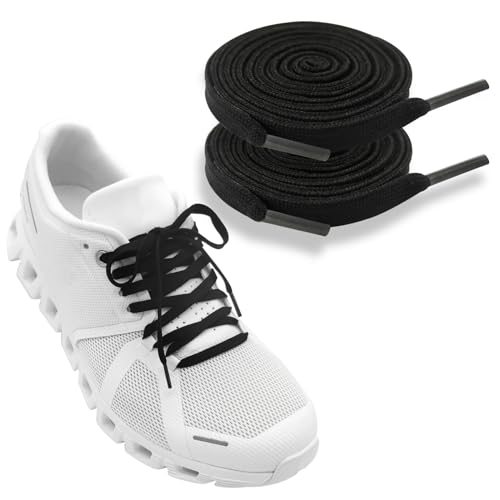 UamGlsob 1/4'' Thin Shoe Laces for On Cloud Sneakers, 6mm Shoelaces Replacement Strings for Athletic Running Sports Tennis Shoes (Black, 47"/120cm) - Image 1