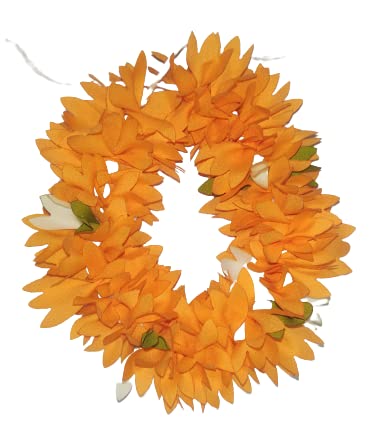 NPRC Hair Gajra in Artificial Flower Garland Juda Decoration Phool Gazra for Women Juda Bun Realistic Hair Accessory for Girls 28 CM Long ORANGE Pack of 1 - Image 4