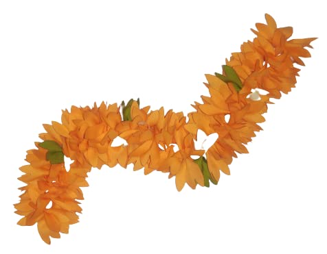 NPRC Hair Gajra in Artificial Flower Garland Juda Decoration Phool Gazra for Women Juda Bun Realistic Hair Accessory for Girls 28 CM Long ORANGE Pack of 1 - Image 2