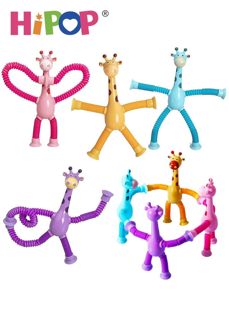 HIPOP Creative Fidget Toys 4-Piece,Giraffe Glow Stretchable Educational Toys,Tabletop Figures for Adults and Children - Image 1