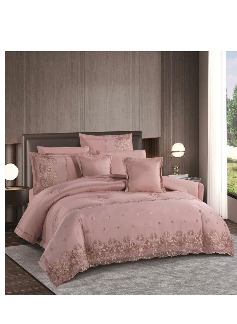 مفرش نفرين  طقم لحاف صيفي فاخر يضيف الجمال لديكور غرفتك  سرير 240*260