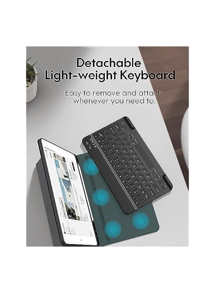 erorex iPad 10.2 Case with Keyboard for iPad 7th Generation 10.2 2019 - Detachable Wireless Keyboard with Pencil Holder Stand Folio Cover for New iPad 10.2 Inch 7th Gen 2019 Grey JP377 - Image 2