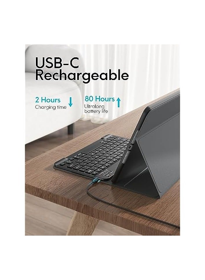 erorex iPad 10.2 Case with Keyboard for iPad 7th Generation 10.2 2019 - Detachable Wireless Keyboard with Pencil Holder Stand Folio Cover for New iPad 10.2 Inch 7th Gen 2019 Grey JP377 - Image 5