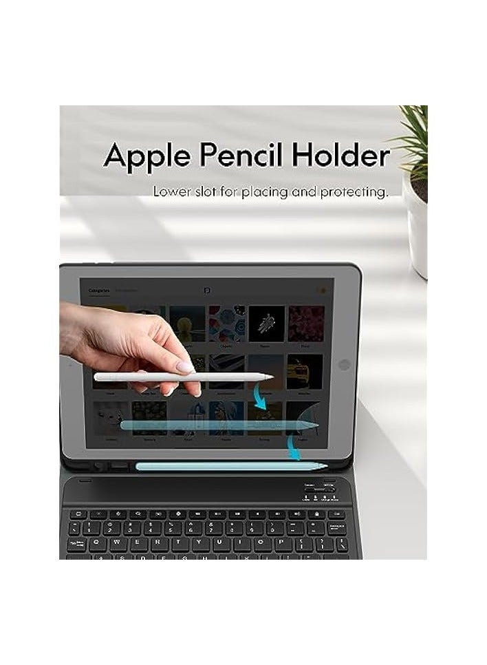 erorex iPad 10.2 Case with Keyboard for iPad 7th Generation 10.2 2019 - Detachable Wireless Keyboard with Pencil Holder Stand Folio Cover for New iPad 10.2 Inch 7th Gen 2019 Grey JP377 - Image 4