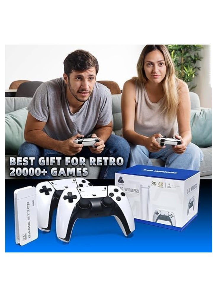 BLAZINGLY Wireless Retro Game Console with 10,000+ Built-in Games, 4K Ultra HD HDMI TV Gaming Stick, Dual Wireless Controllers, Plug & Play Classic Video Game Console for TV - Image 4