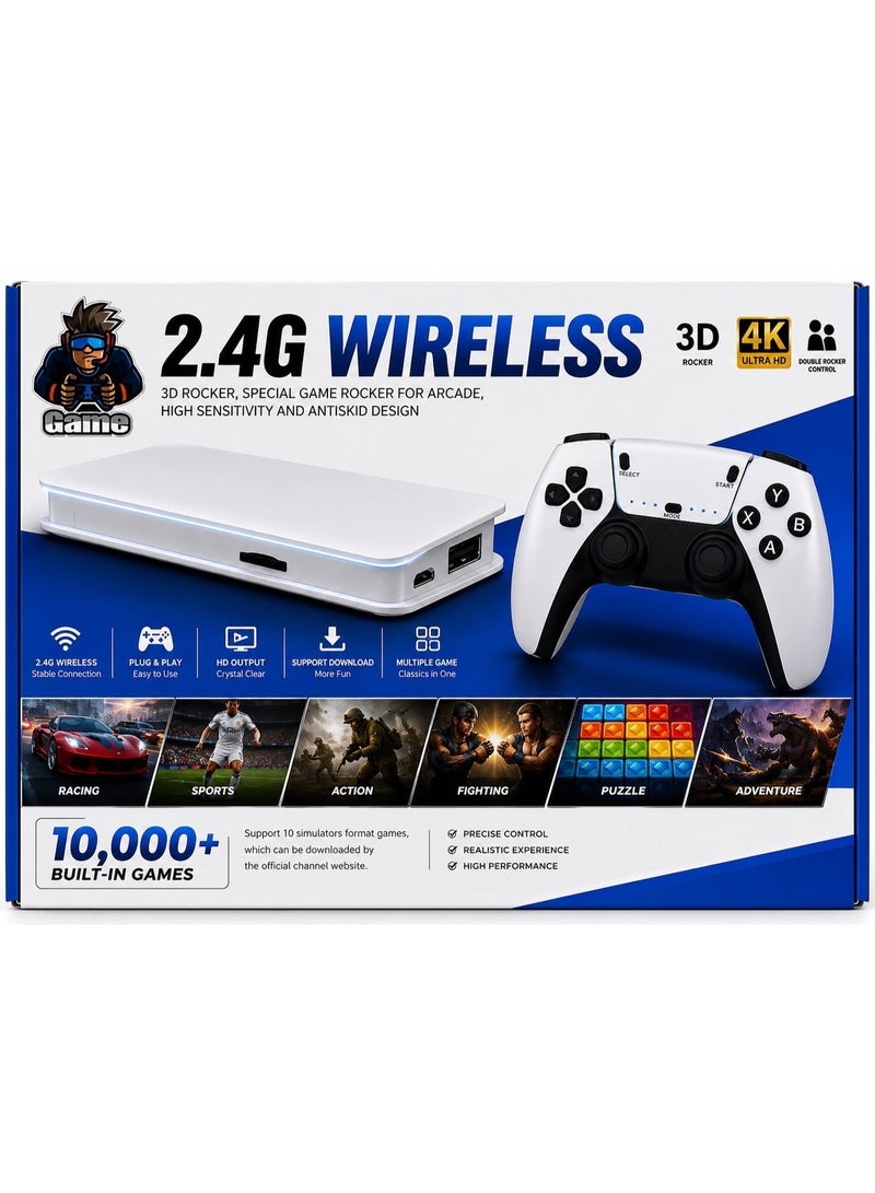 BLAZINGLY Wireless Retro Game Console with 10,000+ Built-in Games, 4K Ultra HD HDMI TV Gaming Stick, Dual Wireless Controllers, Plug & Play Classic Video Game Console for TV - Image 3