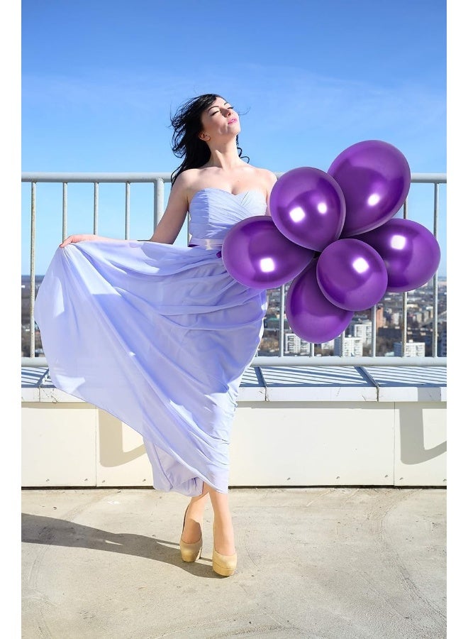 Goldedge – 100 PC Fashion Violet Latex Balloons, 12 Inch Purple Party Balloons for Celebrations, Gifting & Balloon Arches - Image 5