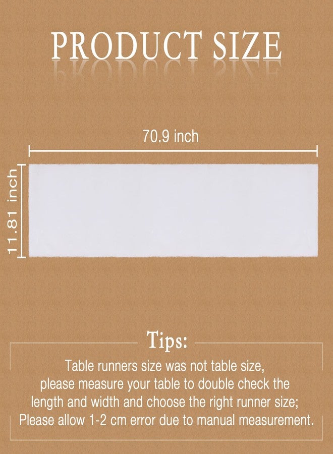 duduta White Faux Fur Table Runner 72 inches Long, Fluffy Dresser Coffee Table Runner Nightstand Covers Spring Wedding Holiday Decor - Image 2