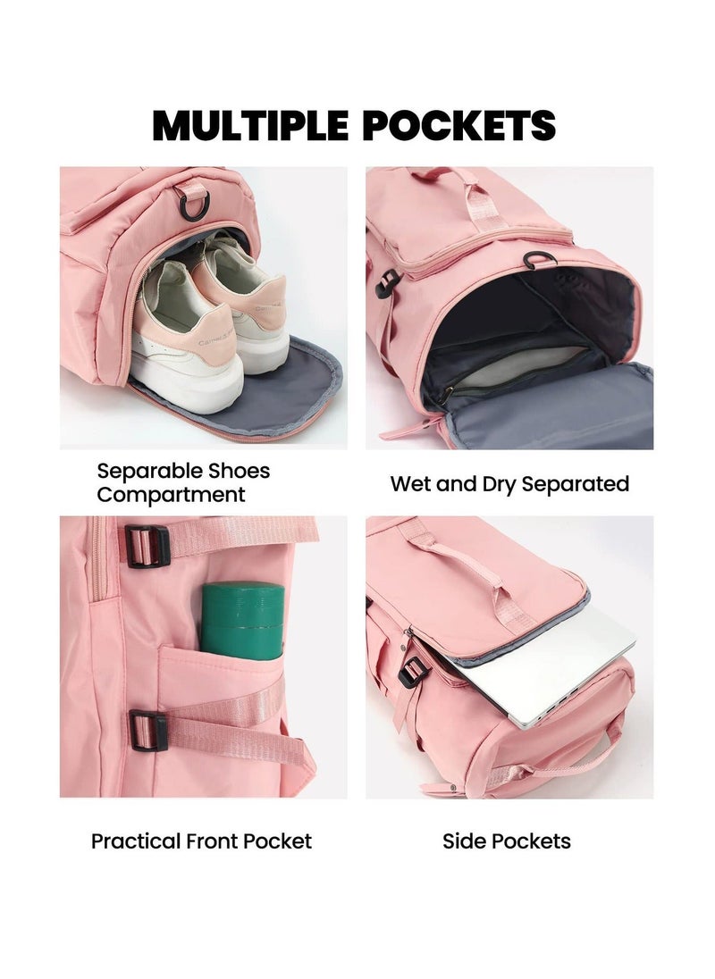 NIBEMINENT - Sports Duffle Travel Handbag Gym Backpack with Shoes Compartment Dry Wet Seperated Multifunctional Overnight GymBag for Men and Women Shoulder Weekend Bag - Image 1