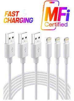 Lightning Cable Certified - iPhone Charger 3Pack 6ft Lighting to USB A Charging Cord Compatible with iPhone 14 13 12 11 Pro Max XS XR 8 Plus 7 Plus 6s Plus 5S iPad Pro and More, White