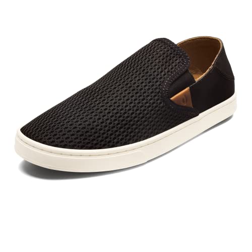 OLUKAI Pehuea Women's Slip On Sneakers, Casual Everyday Shoes with Easy On & Off Design, Breathable Mesh & Drop-In Heel, All-Day Comfort & Support, Black/Black, 9.5 - Image 1