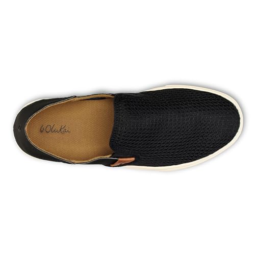 OLUKAI Pehuea Women's Slip On Sneakers, Casual Everyday Shoes with Easy On & Off Design, Breathable Mesh & Drop-In Heel, All-Day Comfort & Support, Black/Black, 9.5 - Image 5