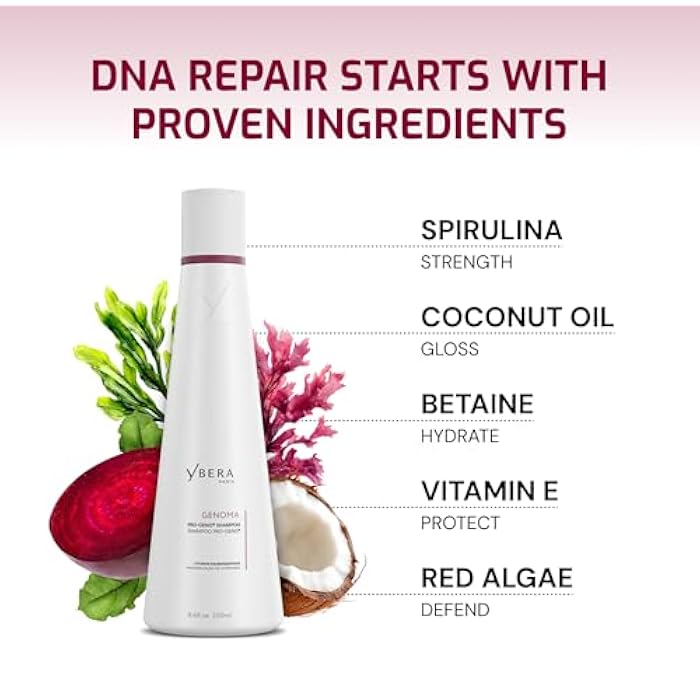 Ybera BOND REPAIR HAIR TREATMENT Genoma Pro-Geno Shampoo, Moisturizing Shampoo that works as Hydrating Shampoo as well, Ideal for Damaged Hair, Professional Hair Repair Formula, 250ml - Image 4