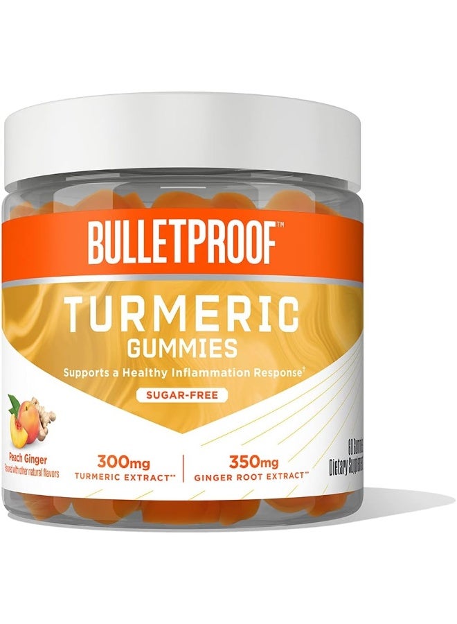 Bulletproof Bulletproof Sugar-Free Peach Ginger Turmeric Gummies, 60 Count, Keto Supplement for Joint, Inflammation Response Support & Pain Relief  - Image 1