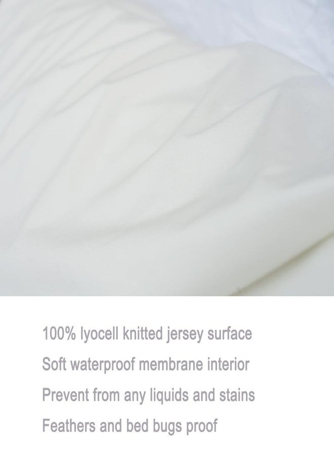 careboree Pack of 2 pcs King Size Pillow Encasement Careboree Luxury Lyocell Knitted Pillow Protector Waterproof Hypoallergenic Envelope Closure Housewife Pillow Sham Covers - Image 3