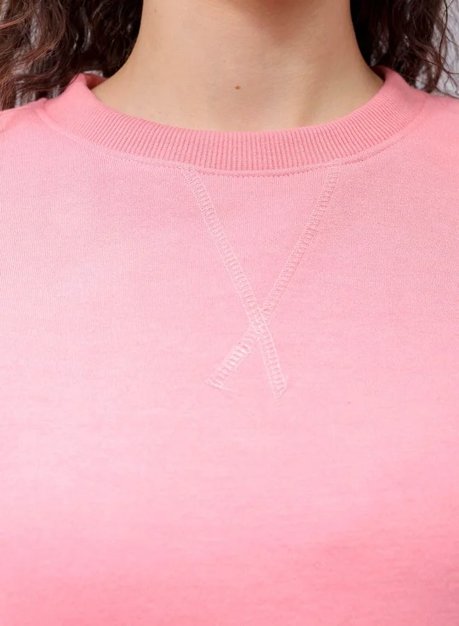 Freehand Women Boxy Fit Solid Oversized Sweatshirt