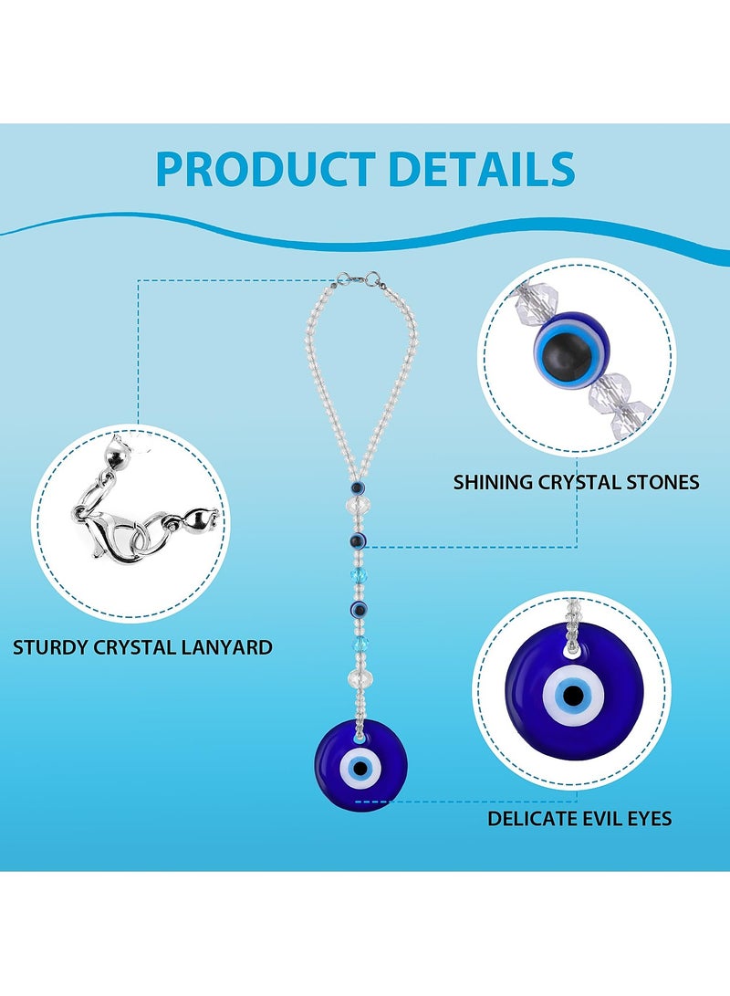 SYOSI Evil Eye Car Hanging Ornament Evil Blue Eye Charms for Car Rear View Mirror Evil Eye Beaded Decor Car Charms Pendant Car Amulet Ornament Beaded Decor Amulet for Protection Blessing Travel  - Image 5