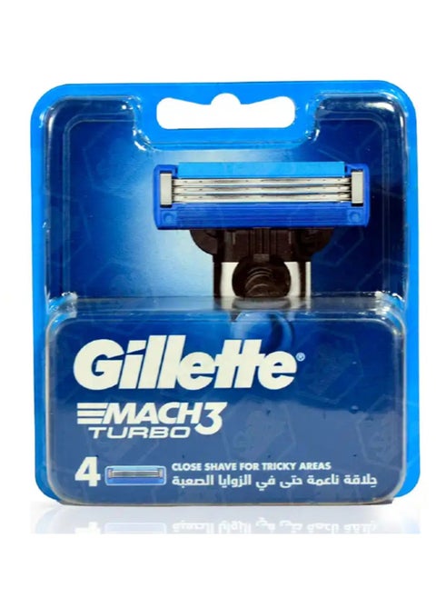 Mach3 Turbo Refills Razors - 4 Blades