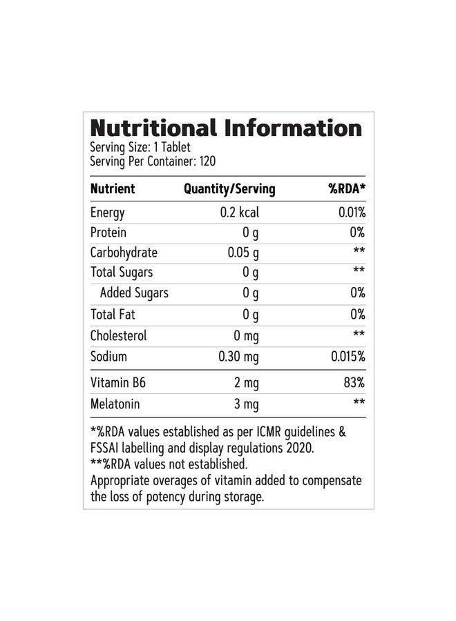 GNC Melatonin Tablets With Vitamin B6 | 120 Tablets | Promotes Deep Sleep | Enhances Sleep Quality | Improves Mood | Helps in Relaxation | Formulated in USA | 3mg Per Serving - Image 4