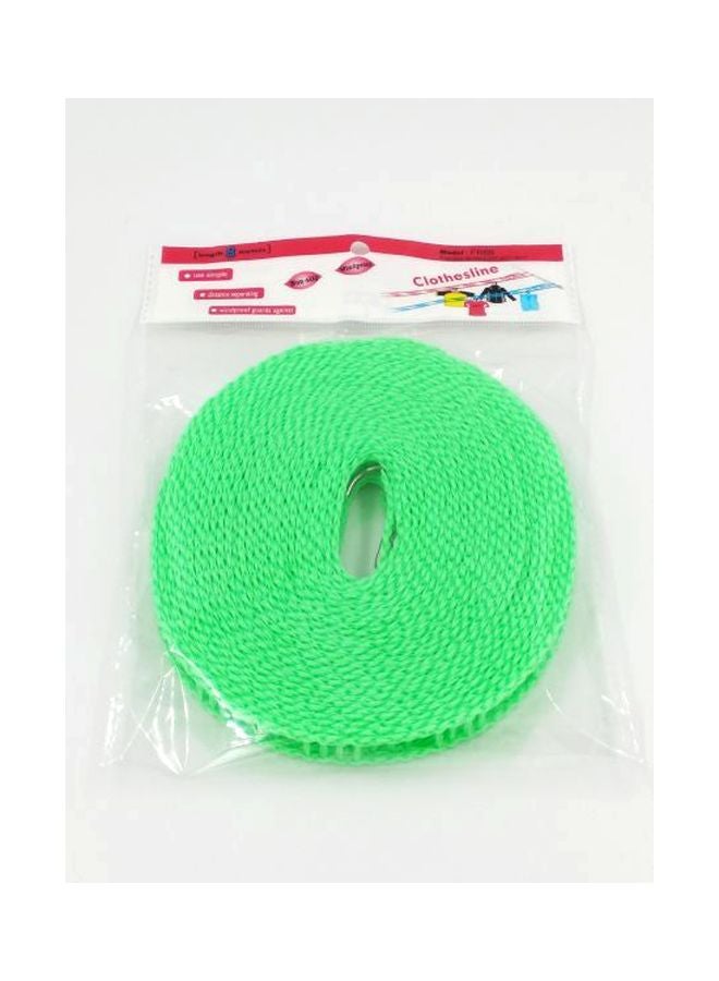 2-Piece Nylon Clothes Drying Rope Set With Hook Green/Silver 7.8x5x1.6inch - Image 2