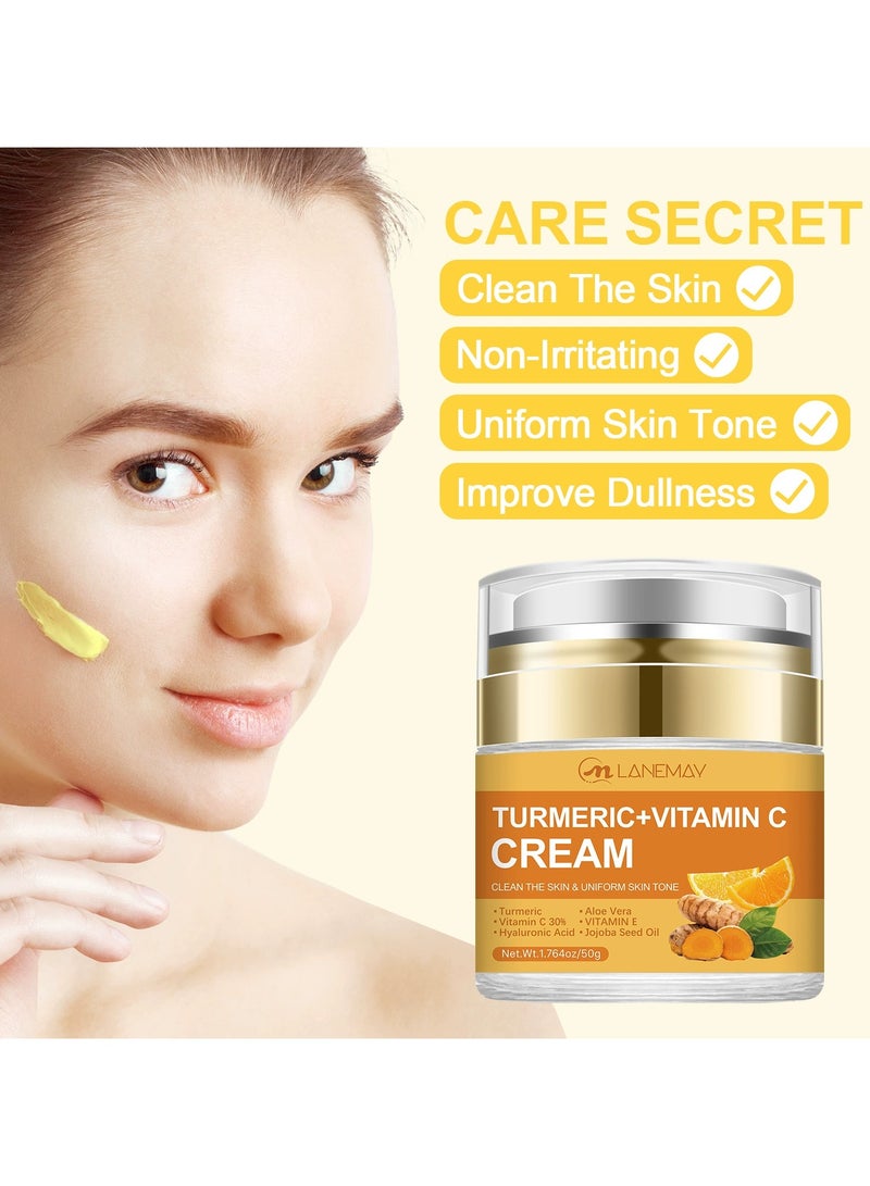 LANEMAY Turmeric Skincare Moisturizing Cream Cleansing Mask Hydrating Firming Face Cream - Image 2