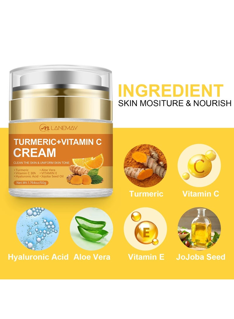 LANEMAY Turmeric Skincare Moisturizing Cream Cleansing Mask Hydrating Firming Face Cream - Image 4