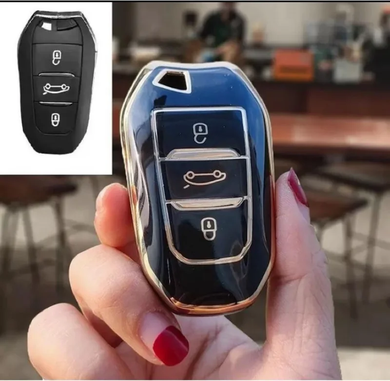 EC Shop Şenyıldız Accessory Citröen C3 C4 C5 Aircross Key Protection Case Switchless Keyless Start