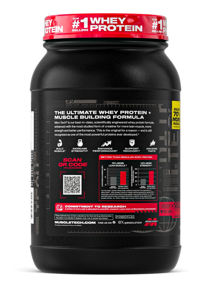 ماسل تيك نيترو تيك ألتيميت لبناء العضلات بروتين مصل اللبن - يبني 70% عضلات أكثر - 30 جرام بروتين - 3 جرام كرياتين - نكهة الشوكولاتة بالحليب - مكمل غذائي - الوزن الصافي 2.00 رطل (907 جرام) - Image 3