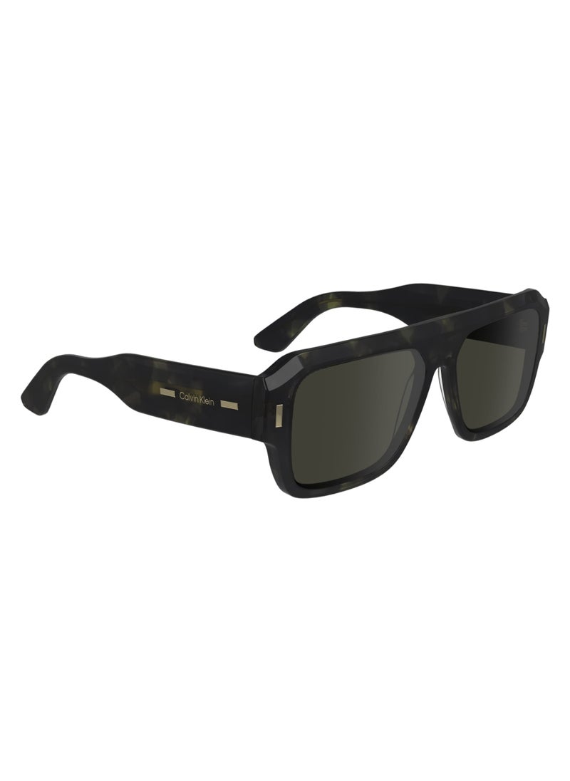 CALVIN KLEIN FULL RIM ACETATE MODIFIED RECTANGLE CALVIN KLEIN SUN CK24501S  5615 (341) KHAKI HAVANA  - Image 3