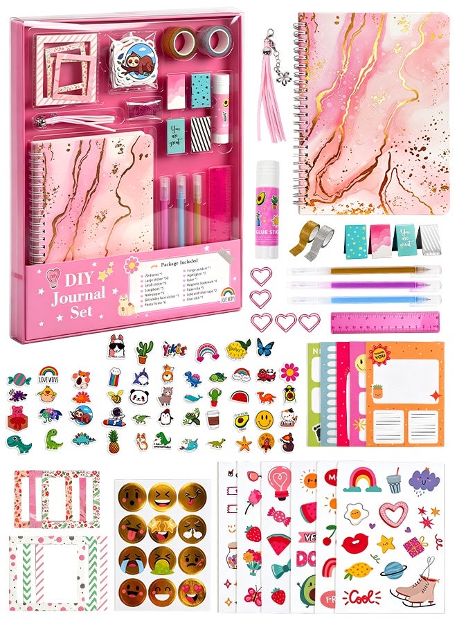 SOOO GOOD 86Pcs DIY Journaling Set, Scrapbook Supplies Kit with Watercolor Notebook, Photo Frames, Planner Paper for School Crafts & Travel Diary,  Ideal gifts for boys and girls aged 3-16 - Image 1