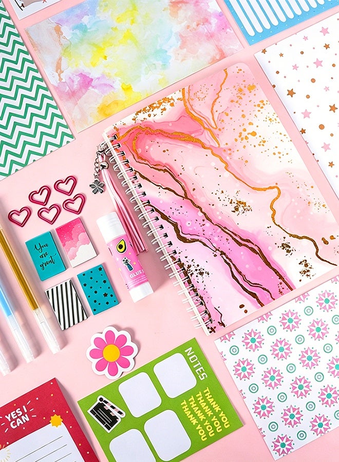 SOOO GOOD 86Pcs DIY Journaling Set, Scrapbook Supplies Kit with Watercolor Notebook, Photo Frames, Planner Paper for School Crafts & Travel Diary,  Ideal gifts for boys and girls aged 3-16 - Image 4