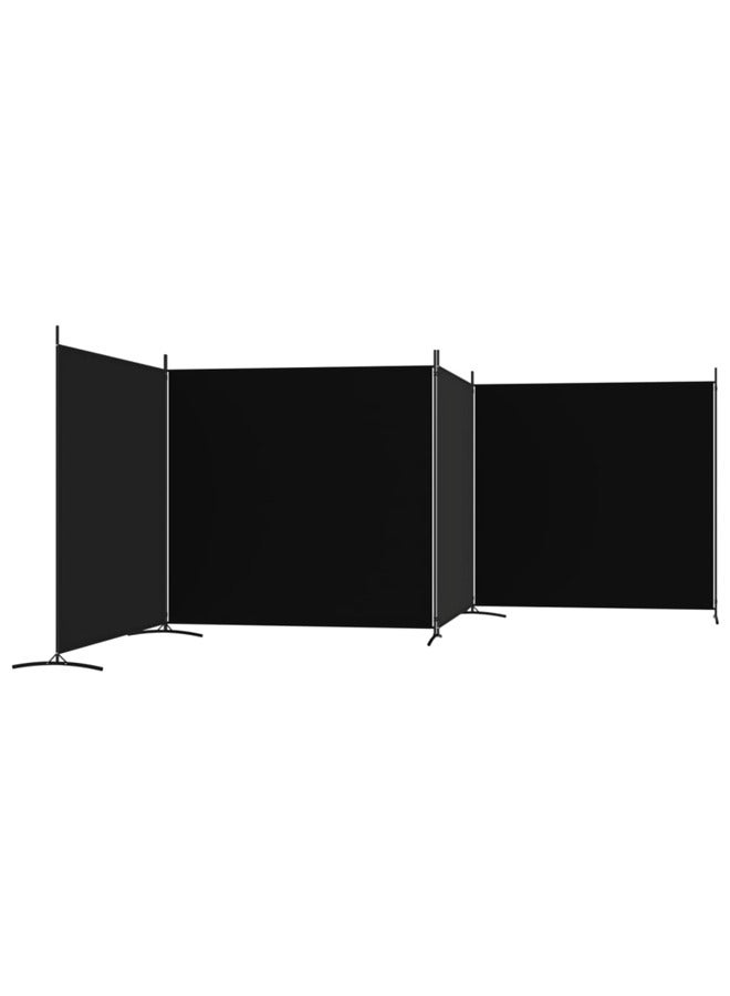 فيداكسل مقسم غرفة 4-ألواح أسود 698×180 سم قماش 350285 - Image 2