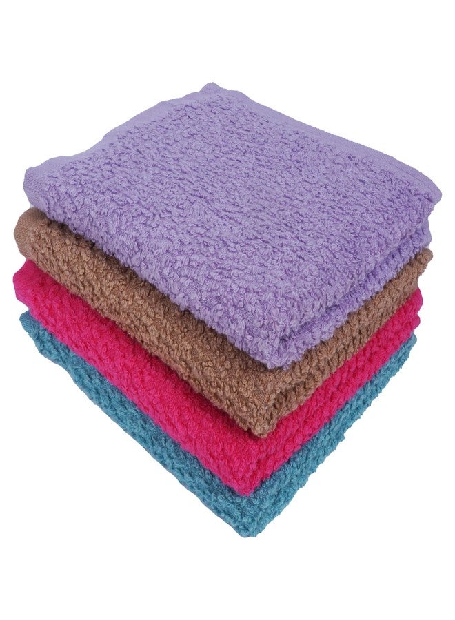 في سي مجموعة مناشف الوجه من في سي - عبوة من 4 قطع، 30×30 سم، مناشف قطنية ناعمة وماصة، للاستخدام على الوجه واليدين والسفر - Image 2