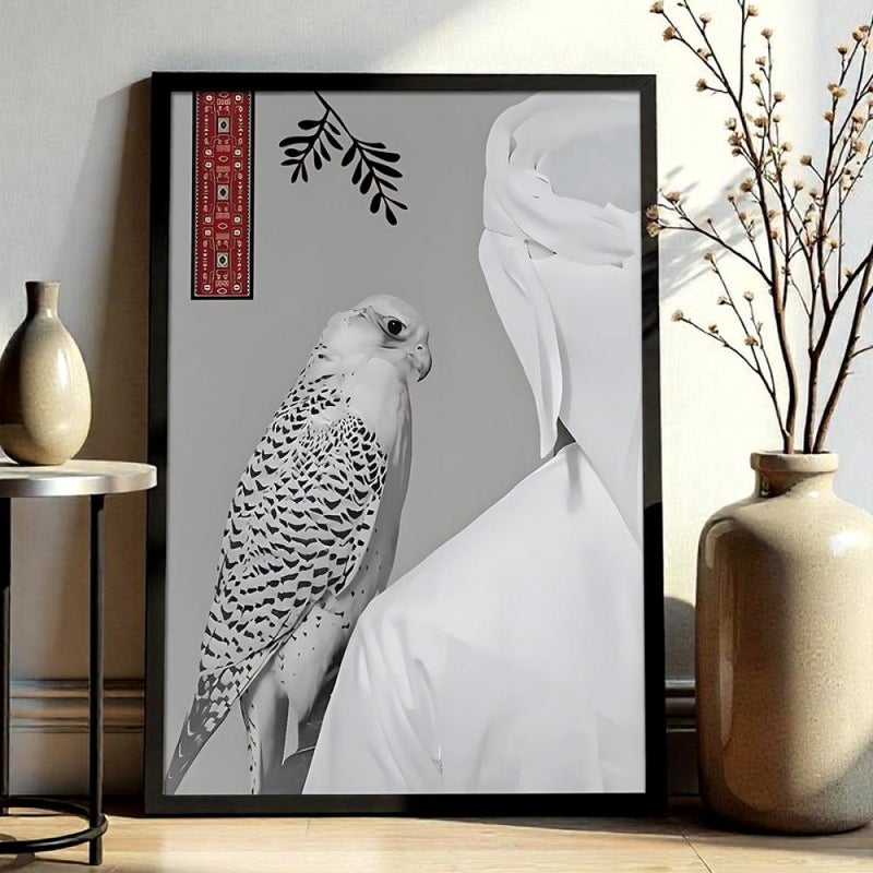 Marktna One canvas painting with a Najdi art design and a hollow frame, measuring (40×60), one piece - Image 3