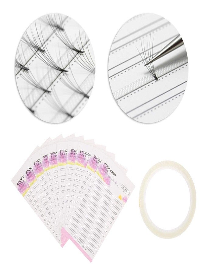 Brrnoo 10pcs Eyelash Extension Storage Card, Makeup Organizer False Eyelash Case For Women Display Stand, False Eyelash Fans Paper Card With Double Sided Tape - Image 1