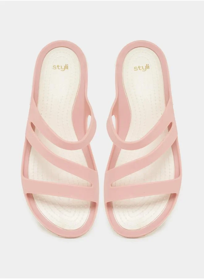 Styli Strappy Plain Slides