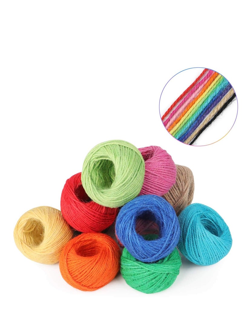 KASTWAVE Colorful Jute Rope, 2 Mm 3 Layers Natural Diy Handmade Hemp Rope Vintage Style Photo Clip Hanging Rope Suitable for Artwork, Crafts, Picture Display and Decoration, Gift Wrapping Rope (12 Rolls) - Image 4