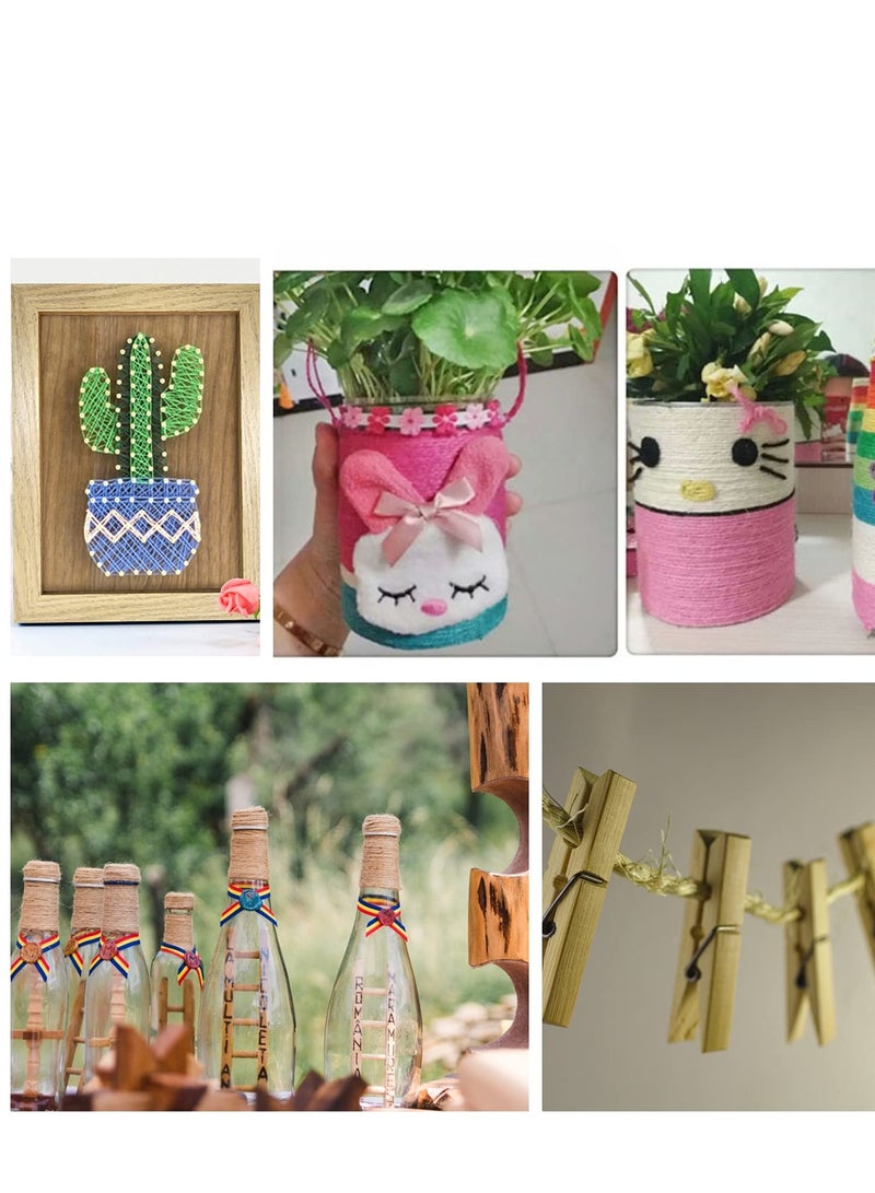 KASTWAVE Colorful Jute Rope, 2 Mm 3 Layers Natural Diy Handmade Hemp Rope Vintage Style Photo Clip Hanging Rope Suitable for Artwork, Crafts, Picture Display and Decoration, Gift Wrapping Rope (12 Rolls) - Image 5