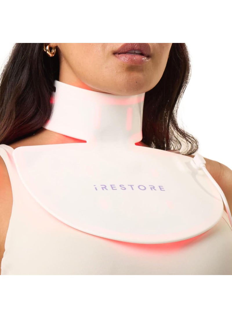 iRestore iRestore Illumina LED Neck  Chest Anti Aging Mask  for Smoother Firmer and Glowing Skin at Home  Red and Infrared Light Therapy for Neck  Red Light Skincare Device with 230 LEDs White 