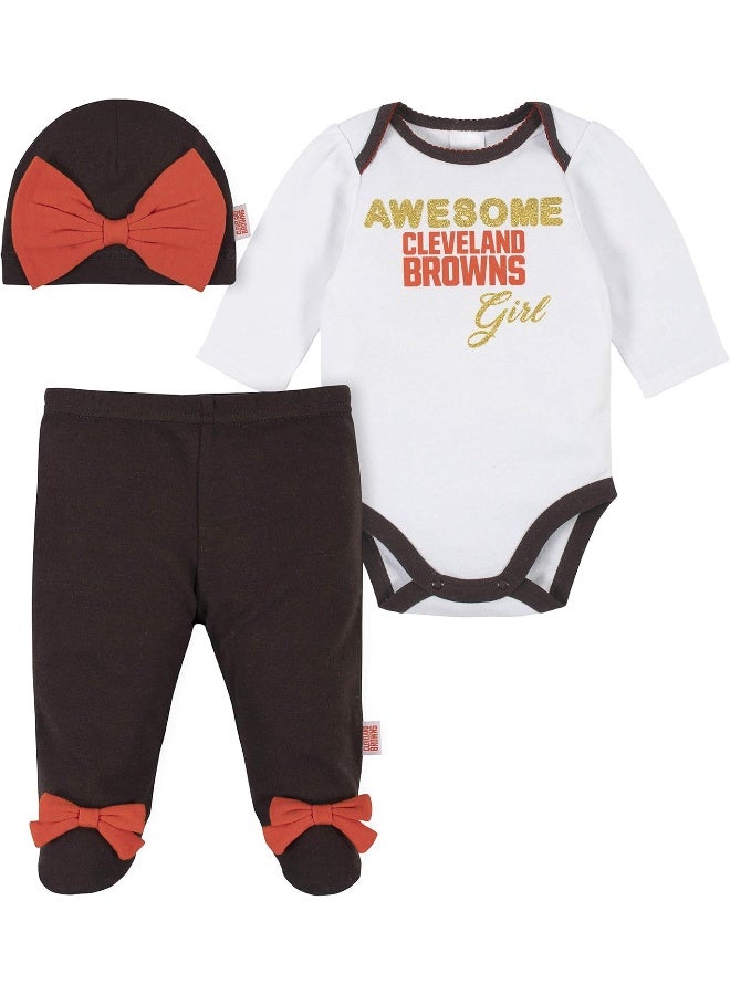 Gerber Gerber NFL Baby Girls Nfl Team Footed Pant and Bodysuit Gift Set  - Image 1
