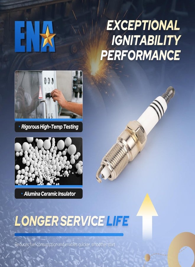 ENA Set of 8 Platinum Spark Plug and Wire Set Compatible with Escalade Tahoe Silverado 1500 Pontiac G8 H2 H3 GMC Yukon XL Savana Sierra 2000-2012, for LS2 LS3 LS4 LS7 41-962 9748HH - Image 3