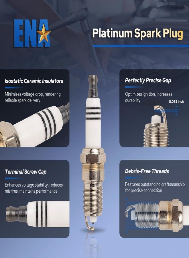 ENA Set of 8 Platinum Spark Plug and Wire Set Compatible with Escalade Tahoe Silverado 1500 Pontiac G8 H2 H3 GMC Yukon XL Savana Sierra 2000-2012, for LS2 LS3 LS4 LS7 41-962 9748HH - Image 4
