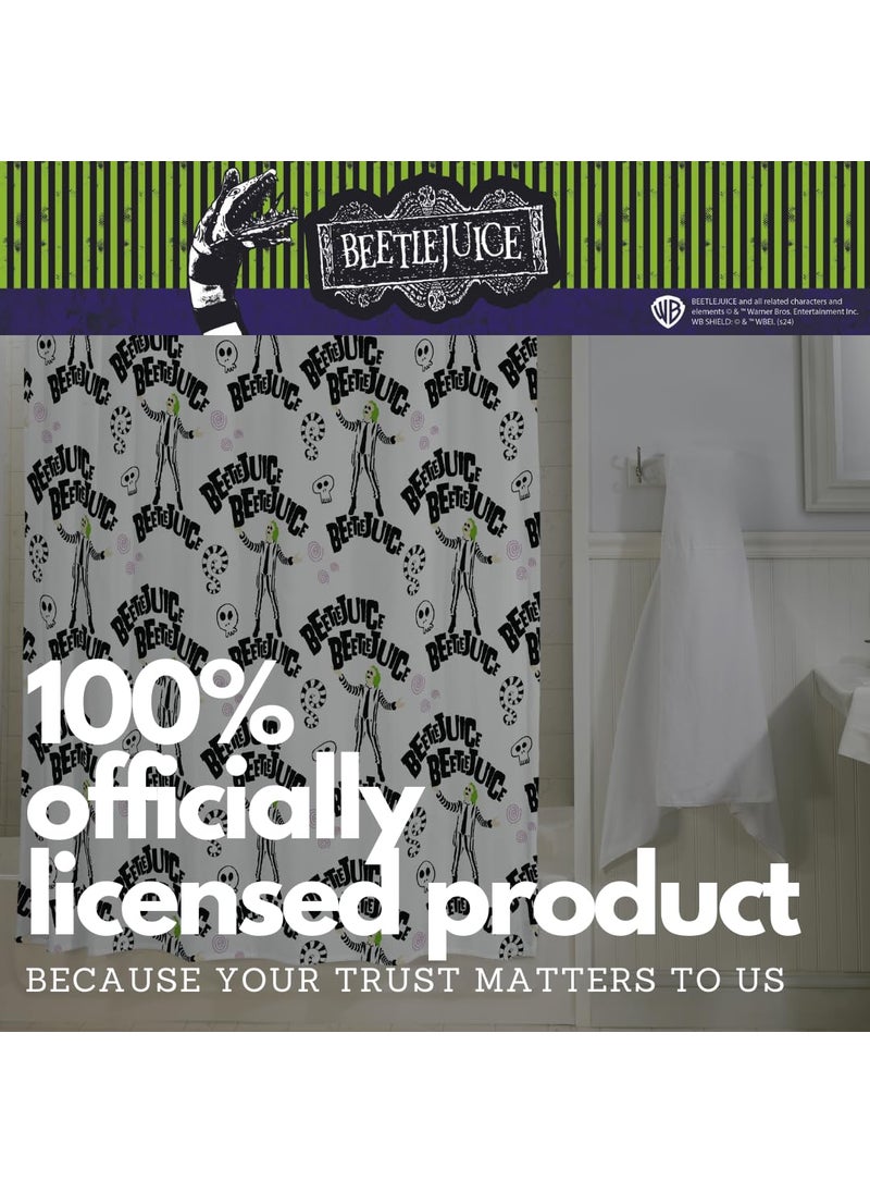 Franco Franco Collectibles Beetlejuice Bath Microfiber Shower Curtain  70x72  (Officially Licensed Product)  - Image 4