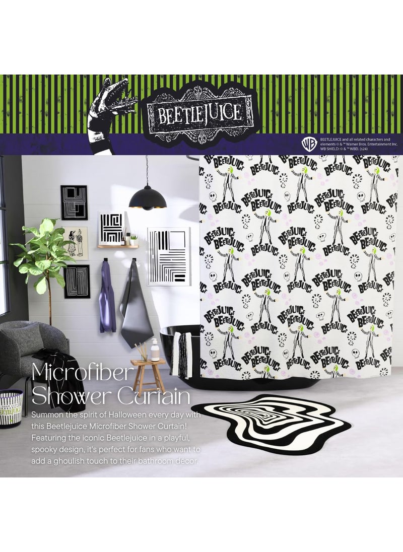 Franco Franco Collectibles Beetlejuice Bath Microfiber Shower Curtain  70x72  (Officially Licensed Product)  - Image 3