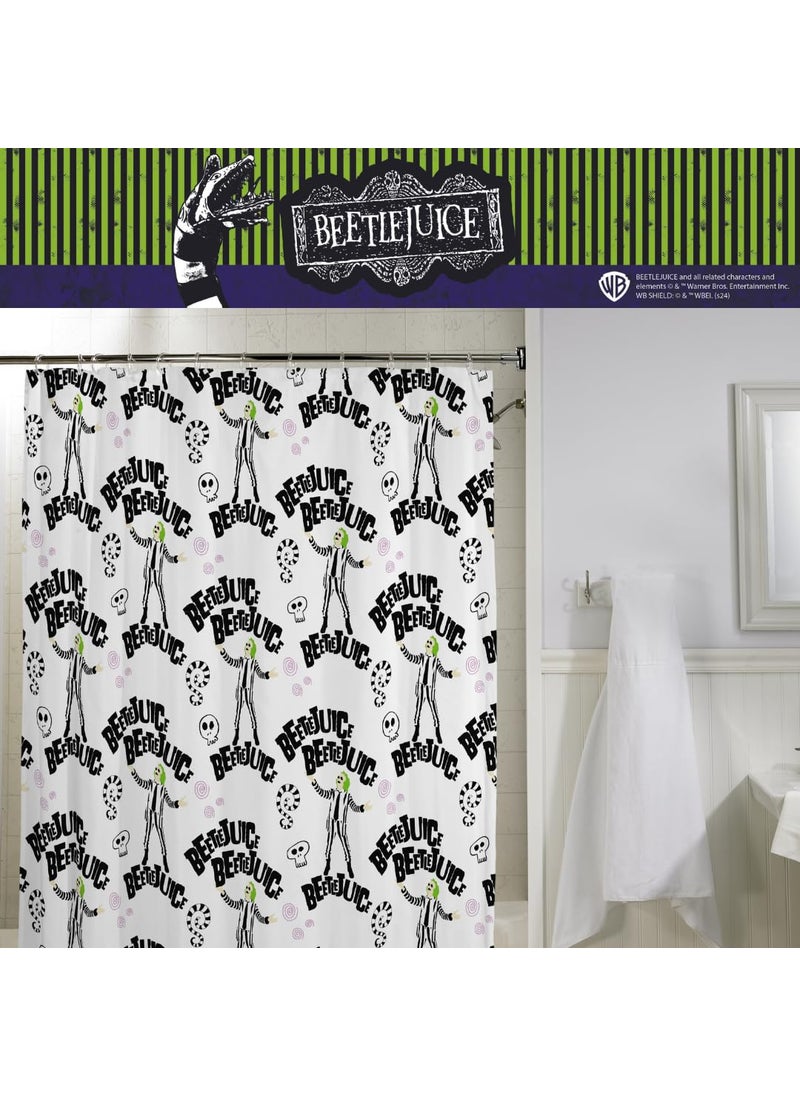 Franco Franco Collectibles Beetlejuice Bath Microfiber Shower Curtain  70x72  (Officially Licensed Product)  - Image 5