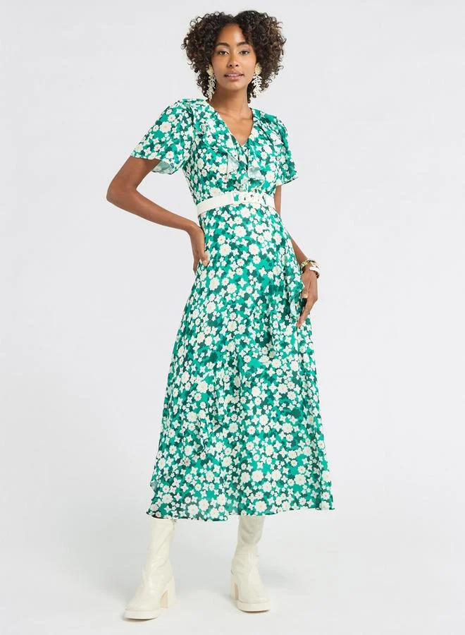 Splash FAV Floral Ruffle Midi Dress