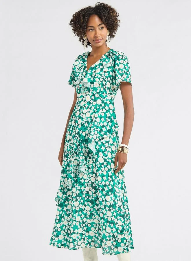 Splash FAV Floral Ruffle Midi Dress